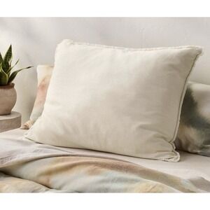 2 King Euro Heavyweight Linen Blend Throw Pillows Natural Tan - Casaluna™